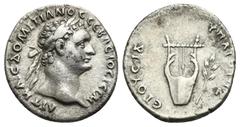 Roman Provincial LYCIA - LYCIAN LEAGUE. Domitian, 81-96. Drachm (Silver, 19.00 mm, 3.27 g). Minted in Rome for circulation in Lycia, Year 14 = 95. AYT KAIC ΔOMITIANOC CЄBACTOC ΓЄPM Laureate head of Do