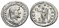 Roman Empire Maximinus I Thrax, 235-238. Denarius (20.34 mm, 2.82 g) Rome, 236-237. MAXIMINVS PIVS AVG GERM Laureate, draped and cuirassed bust of Maximinus right with short beard. Rev. VICT O RIA GER