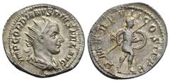 Roman Empire Gordian III, 238-244. Antoninianus (Silver, 23.88 mm, 4.14 g). Rome, January 244. IMP GORDIANVS PIVS FEL AVG Radiate, draped and cuirassed bust of Gordian III to right. Rev. P M TR P VII 