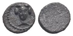 Greek CILICIA. Mallos. Circa 425-385 BC. Hemiobol (Silver, 6.17 mm, 0.21 g). Female head facing; within border of dots. Rev. Blank. SNG Levante 144 (reverse). Apparently unpublished in the standard re