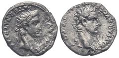 Roman Empire Caligula and Divus Augustus (died 14). Denarius (Silver, 19.04 mm, 3.68 g) Rome, 37-38. DIVVS AVG PATER PATRIAE Radiate head of Augustus right. Rev. C CAESAR AVG GERM P M TR POT Laureate 