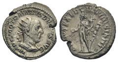 Roman Empire Traianus Decius, 248-251. Antoninianus (Silver, 22.01 mm, 6.16 g) Rome, 250-251. IMP C M Q TRAIANVS DECIVS AVG Radiate, draped and cuirassed bust of Decius right. Rev. GENIVS EXERC ILLVRI