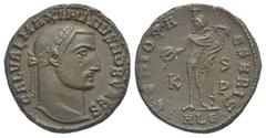 The Staffieri Collection of Alexandrian Coins, 298-618 AD. Maximinus II Daia, as Caesar, 305-308. Follis (Bronze, 23.19 mm, 7.45 g). Alexandria, 2nd officina, 308-310. GAL VAL MAXIMINVS NOB CAES Laure