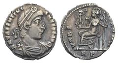 Roman Empire Valentinianus I, 364-375. Siliqua, Rome 364-367. AR 16.76 mm, 1.96 g. Flan crack, otherwise, VF From a Swiss collection, formed before 2005.