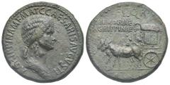 Roman Empire Agrippina I, 37-41. Sestertius (Bronze, 35.2 mm, 29.33 g). Rome, struck under Caligula, 37-41. AGRIPPINA M F MAT C CAESARIS AVGVSTI Draped bust right, hair in a long plait. Rev. S P Q R a