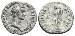 Roman Empire Nerva, 96-98. Denarius (Silver, 17.90 mm, 2.89 g) Rome, 96. IMP NERVA CAES AVG PM TR P COS II PP Laureate head of Nerva right. Rev. AEQVITAS AVGVST Aequitas draped standing facing, head t