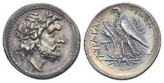 Sicily Sicily. Akragas. Punic occupation. Circa 231-210 BC. Punic Half-Shekel (Silver, 19.59 mm, 3.46 g) Laureate head of Zeus right. Rev. ΑΚΡΑΓΑΝ ΤΙΝΩΝ Eagle standing left on thunderbolt; on the left