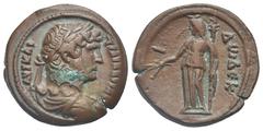 Staffieri Collection of Roman Alexandria Egypt. Alexandria. Hadrian, 117-138. Diobol (Bronze, 24.83 mm, 9.52 g). Dated RY 12 (= 127/8). ΑΥΤ ΚΑΙ - ΤΡΑΙ ΑΔΡΙΑ [ϹΕΒ] Laureate, draped, and cuirassed bust 