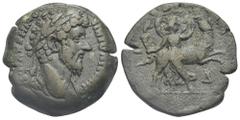 Staffieri Collection of Roman Alexandria Egypt. Alexandria. Marcus Aurelius, 161-180. Drachm (Bronze, 32.30 mm, 28.85 g) dated RY 4 (= 163-164) Μ ΑΥΡΗΛΙΟϹ ΑΝΤΩΝΙΝΟϹ CЄB Laureate and draped bust of Mar