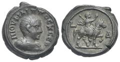 Staffieri Collection of Roman Alexandria Egypt. Alexandria. Philip II, as Caesar, 244-247. Tetradrachm (Billon, 22.3 mm, 12.6 g). Dated RY 4 of Philip I (= 246/7). Μ ΙΟΥ ΦΙΛΙΠΠΟϹ Κ ϹΕΒ Bareheaded and 