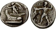 Ancient - Greek MACEDONIAN KINGDOM: Demetrios I Poliorketes, 306-283 BC, AR hemidrachm (2.03g), Tarsos, 298-295 BC, Newell-45, HGC-3/1018, Nike on prow of galley left, blowing a trumpet // Poseidon Pe