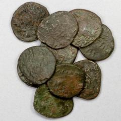 Group Lots - Ancient ELYMAIS: LOT of 10 copper tetradrachms, unknown king, ca. 1st century AD: diademed bust left, star & crescent and anchor to right // completely stylized legend around king's bust,