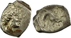 Ancient - Celtic CELTIC: Cisalpine Gaul, Insubres, AR drachm (1.99g), late 2nd-early 1st century BC, LT-2126, Celtic imitation of Massalia, head of Diana right // lion right, legend above, EF, ex New 