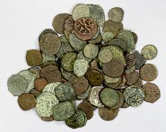 Group Lots - Islamic ISLAMIC: OTTOMAN EMPIRE: LOT of about 95 copper mangirs, an interesting group covering the period from Murad I through Murad III (1360-1595), and including a few miscellaneous pie