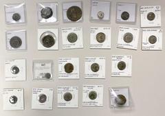 Group Lots - Ancient ROMAN EMPIRE: LOT of 22 coins, including Imperatorial: Mark Antony AR legionary denarius (Leg. XIII, VF with partial flat strike); Empire: an AR denarius each of Hadrian, Antoninu