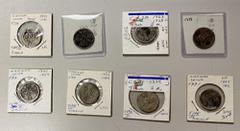 Group Lots - China SINKIANG: LOT of 8 coins, group of Kuang Hsu silver 2 miscal coins of Urumqi dated AH1319, 1321, 1322 (2), 1323, 1324, 1325 (2), average circulated quality, some with mounts and oth