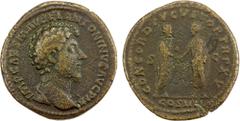 Ancient - Roman & Byzantine ROMAN EMPIRE: Marcus Aurelius, 161-180 AD, AE sestertius (20.47g), Rome, 161 AD, RIC-795, bare head right, drapery on left shoulder, IMP CAES M AVREL ANTONINVS AVG P M // M