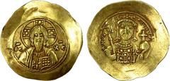 Ancient - Roman & Byzantine BYZANTINE EMPIRE: Michael VII Doukas, 1071-1078, AV histamenon nomisma (4.32g), Constantinople, S-1868, Christ Pantokrator // half-length bust of Michael facing, wearing cr
