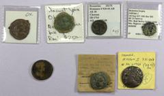 Group Lots - Ancient ANCIENT: LOT of 7 coins, including Roman Republic: AE aes grave uncia (18.29g, Crawford-35/6, VF with moderate surface corrosion), Roman Empire: Constantius I follis; Byzantine: J