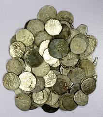 Group Lots - Islamic MAMLUK: LOT of 89 silver coins, nearly all are common 8th/14th century Mamluk dirhams, but including a few others (e.g., Ayyubid, Ilkhan, Hindushahi); average Fine condition but m