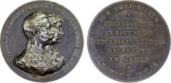 World Coins - Europe PRUSSIA: Wilhelm II, 1888-1918, AR medal (50.77g), ND (1906), Sommer-W82, 45mm high relief silver medal for the Golden Wedding Anniversary of Wilhelm II and Auguste Victoria, 2 th