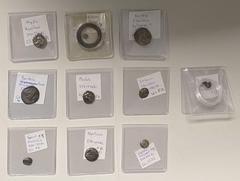 Group Lots - Ancient ANCIENT GREECE: LOT of 10 silver coins, from various locations, including Massalia (diobol), Herakleia (Lucania, diobol), Katane (tetras, Apollo/kithara, chipped but reparable), E