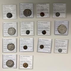 Ancient - Persia SASANIAN, etc.: LOT of 5 Sasanian silver & 9 Kushano-Sasanian copper coins, Sasanian: Peroz (4 pcs, three of type G-174 from LD, ST, and WH mints (all EF), and one G-176, AT mint (VF,