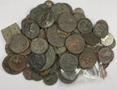 Ancient - Assorted ANCIENT: LOT of 78 coins, mostly Kushan bronzes (from Yueh-Chi period to later rulers), plus a few Eastern Greek (incl. a Sophytes drachm and a Seleukos I elephant drachm, both with