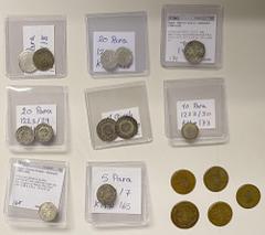 Islamic - Rum (Anatolia) & Ottoman EGYPT: Mahmud II, 1808-1839, LOT of 12 small silver and 5 copper coins, all with the accession year AH1223: 5 para: KM-165 year 7, KM-166 year 22, KM-167 (copper) ye