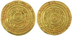 FATIMID: al-'Aziz, 975-996, AV dinar (4.16g), Filastin, AH378, A-703, Nicol-679, lovely strike, almost perfectly centered, choice Very Fine, R, ex. Robert Pelletreau collection.