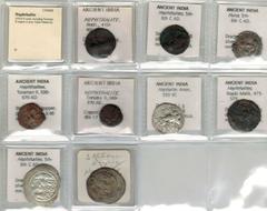 HEPHTHALITE: LOT of 9 coins, including Toraman II copper (2 pcs), Napki Malka (2), anonymous copper (Mitch-3782, 2 pcs), "BLH 11" imitation silver drachm of Hormizd IV (1, chipped), two "Huna" type co