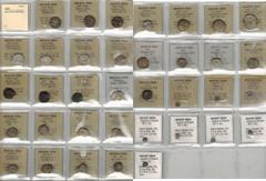 SHAHI: LOT of 36 coins, containing Shahi Kings (7 silver & 3 copper), mostly vf, Pratihara (10 silver, mostly f-vf), Palas (5 silver, mostly fine), Gujaras of Broach (8 tiny silver, mostly vg), and In