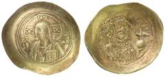 BYZANTINE EMPIRE: Michael VII Doukas, 1071-1078, AV histamenon nomisma (4.35g), Constantinople, S-1868, facing bust of Christ Pantokrator / crowned facing bust of Michael, holding labarum and globus c