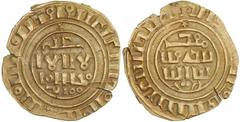 KINGDOM OF JERUSALEM: AV dinar (bezant) (4.01g), ND, Ma-4, A-720, struck in the early 13th century, type derived from al-Mustansir Fatimid dinar, without Latin legends, star either side at top within 