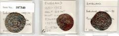 GREAT BRITAIN: LOT of 3 medieval pieces: Edward III, 1327-1377 (AR groat of London, VF, and AR half groat of London, Fine), and Edward IV, 1461-1483 (AR groat, London, F-VF), each identified, lot of 3