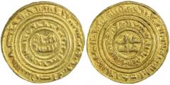 KINGDOM OF JERUSALEM: Early period, ca. 1130s-1150s, AV bezant (3.81g), Ma-1, A-730, derived from an Islamic Fatimid dinar of al-'Âmir (1101-1130), mint of Misr, "date" copying either 514 or 519, some