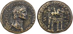 Ancient - Roman ROMAN EMPIRE: Claudius, 41-54 AD, AE sestertius (29.85g), Rome, RIC-114, BMC-188, Cohen-48, TI CLAVDIVS CAESAR AVG P M TR P IMP P P, laureate head of Claudius to right // NERO CLAVDIVS