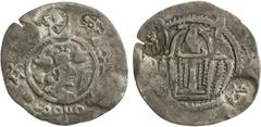Ancients NORTHERN TOKHARISTAN: KOBADIEN: Anonymous, 6th century AD, AR drachm (2.95g), cf. Zeno-138259, style derived from the Sasanian drachm of Peroz (457-484): with two tamghas in obverse margin, c