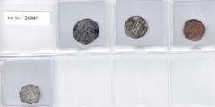 Islamic - Civic Copper & Group Lots MEDIEVAL ISLAMIC:LOT of 4 early Islamic coins: Arab-Sasanian: A-12: Ubayd Allah b. Ziyad, AR drachm, DShT mint (rare), date obscure, clipped down to Tabaristan stan