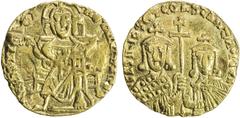Ancient - Roman & Byzantine BYZANTINE EMPIRE: Basil I, the Macedonian, 867-886, AV solidus (3.93g), Constantinople, S-1704, Christ enthroned facing // facing busts of Basil & Constantine, tooled, F-VF