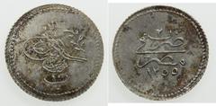 Ottoman Empire EGYPT: Abdul Mejid, 1839-1861, AR 10 para, AH1255 year 2, KM-225, light mottled tone, EF-AU, ex Hans Wilski Collection.