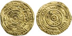 Islamic - Egypt & Syria FATIMID: al-Mustansir, 1036-1094, AV dinar (4.07g), al-Iskandariya, AH464, A-719A, Nicol-1664, scarce date, slighty wavy surfaces, VF.