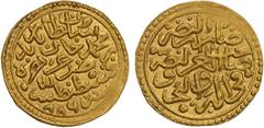 Islamic - Anatolia & Ottoman OTTOMAN EMPIRE: Bayezit II, 1481-1512, AV sultani (3.53g), Kostantiniye, AH886, A-1311.1, reverse legend dârib an-nadr / sâhib al-'izz wa n-nasr / fî i-barr wa i-bahr , Un
