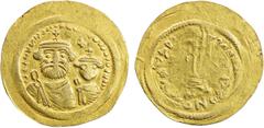 Ancient - Greek & Roman BYZANTINE EMPIRE: Heraclius, 610-641, AV solidus (3.70g), S-738 style, standard type (busts of Heraclius & his son // cross on steps), unidentified barbaric mint, location unkn