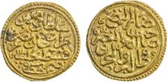 Islamic - Ottoman OTTOMAN EMPIRE: Mehmet II, 1451-1481, AV sultani (3.55g), Kostantiniye, AH883, A-1306, wonderful bold strike, choice EF-AU, R, ex Ahmed Sultan Collection. Mehmet II struck the first 