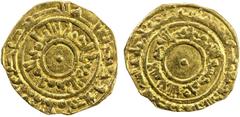 Islamic - Egypt & Syria FATIMID: al-Mu'izz, 953-975, AV ¼ dinar (0.99g), al-Mansuriya, blundered date, A-700, weakness around the date, which might be AH360, VF, S.