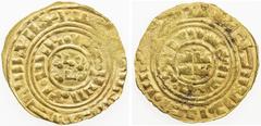 World - Europe KINGDOM OF JERUSALEM: AV dinar (bezant) (3.44g), ND, CCS-4, struck in the early 13th century, type derived from al-Amir Fatimid dinar, without Latin legends, VF. These imitations were s