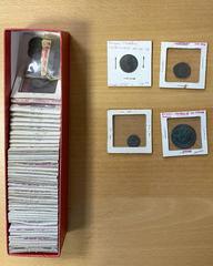 Group Lots - Ancient ROMAN EMPIRE: LOT of 57 coins, including 1 Republican AR denarius, 21 pieces from Nero to Philip II (mostly bronzes, including several sestertii, with one of Nero, cleaned), 26 fr