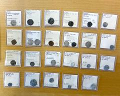Group Lots - World Coins CRUSADERS: VARIOUS: LOT of 15 coins & 10 lead tokens, including Achaia (2 pcs, both billon); Antioch (7, including 5 copper & 2 silver); Cyprus (2, both billon); Epirus (1, bi