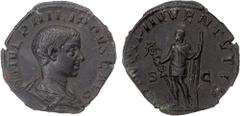 Ancient - Roman & Byzantine ROMAN EMPIRE: Philip II, as caesar, 244-249 AD, AE sestertius (20.18g), Rome, RIC-258, bare and draped bust right, M IVL PHILIPPVS CAES // Philip II standing slightly left,